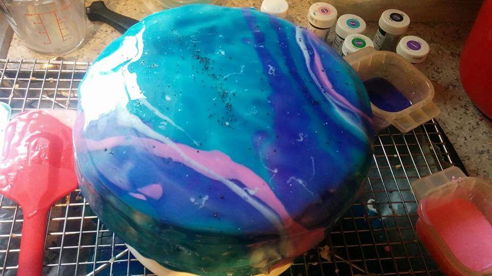 Galaxy Mirror Cake