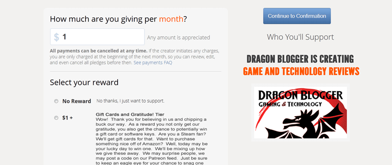 Dragonblogger Patreon and Giveaways